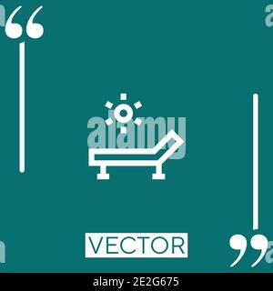 Icona vettore lettino solare icona lineare. Linea stroked modificabile Illustrazione Vettoriale
