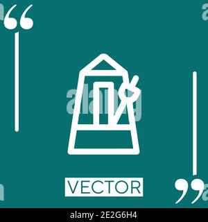Icona vettore metronomo icona lineare. Linea stroked modificabile Illustrazione Vettoriale