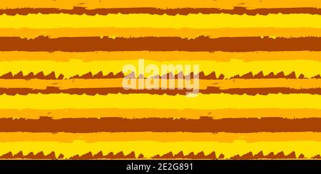 Ripetizione originale senza giunture. Striscia colorata lunga. Disegno vettoriale astratto a mano con strisce di vernice acrilica Illustrazione Vettoriale