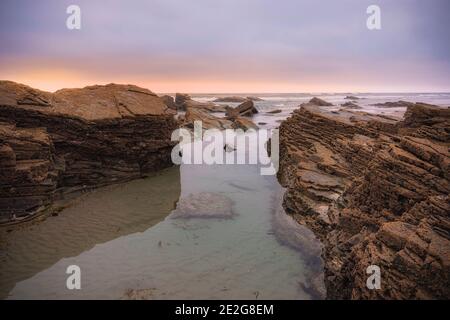 Playa de las Catedrales en Ribadeo Foto Stock