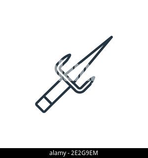 Icona vettore di contorno sai. Icona sai nera a linea sottile, vettore piatto semplice illustrazione di elementi dal concetto asiatico modificabile isolato su sfondo bianco Illustrazione Vettoriale