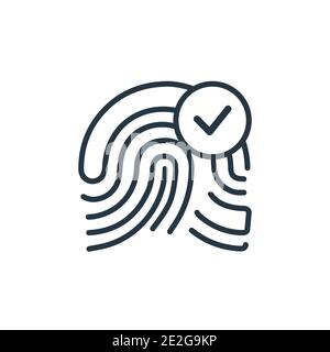 Icona vettore vettoriale biometrico. Icona biometrica nera a linea sottile, immagine vettoriale semplice di elementi modificabili dall'intellenza artificiale e dall'fut Illustrazione Vettoriale