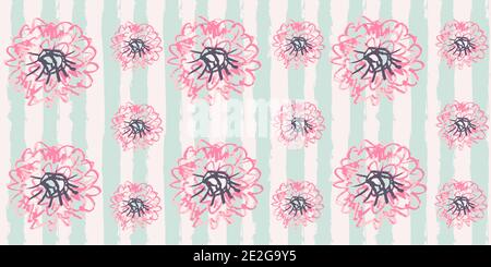 Ripetizione originale senza giunture. Striscia colorata lunga. Disegno vettoriale astratto a mano con strisce di vernici acriliche e pennelli Illustrazione Vettoriale