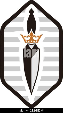 dagger re astratto logo icona vettore concetto di disegno Illustrazione Vettoriale