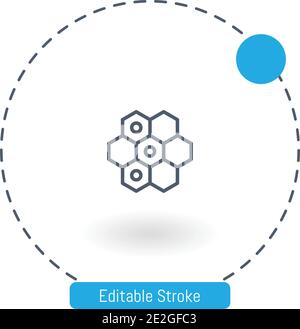 gioco con icone vettoriali hexagons icone modificabili tratto contorno per web e dispositivi mobili Illustrazione Vettoriale