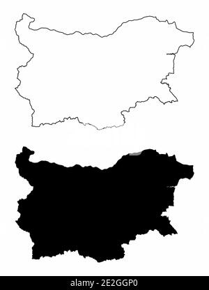 Mappe delle silhouette della Bulgaria Illustrazione Vettoriale