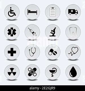 Set di icone Medecine Illustrazione Vettoriale