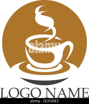 Immagine del modello vettoriale dell'icona della tazza di caffè Illustrazione Vettoriale