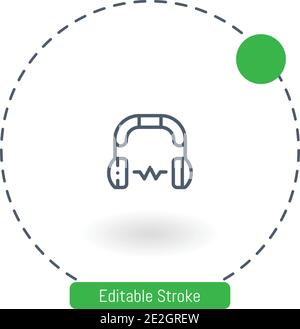 icona vettoriale per la protezione dell'orecchio icone del contorno del tratto modificabili per il web e mobile Illustrazione Vettoriale