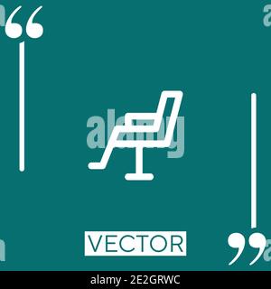 Icona vettore sedia per parrucchieri icona lineare. Linea tratto modificabile Illustrazione Vettoriale