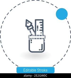 icona del vettore del caso a matita icone del contorno del tratto modificabili per il web e mobile Illustrazione Vettoriale