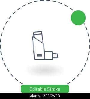 icona del vettore dell'inalatore di asma icone del contorno del tratto modificabili per il web e mobile Illustrazione Vettoriale