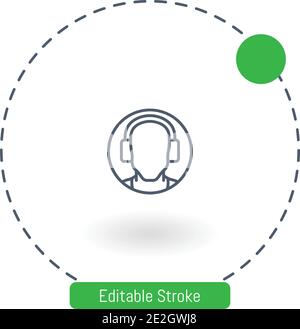 icone vettoriali delle cuffie icone modificabili del contorno del tratto per il web e. cellulare Illustrazione Vettoriale