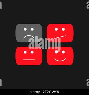 Errore: Set di icone rosse. Elementi del servizio di streaming dei social media. Illustrazione vettoriale Illustrazione Vettoriale