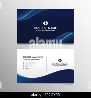 Blu moderno business card template Illustrazione Vettoriale