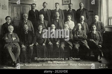 Gruppo di candidati del partito socialdemocratico indipendente tedesco. Repubblica di Weimar. Germania. 1920s Foto Stock