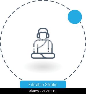 icona del vettore buddismo icone del contorno del tratto modificabili per il web e. cellulare Illustrazione Vettoriale