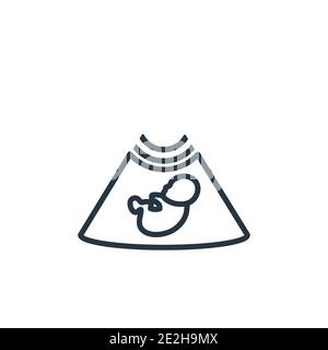 Icona vettoriale ecografico. Icona ultrasonica nera sottile, vettore piatto semplice elemento illustrazione da modificabile concetto di bambino e bambino isolato s Illustrazione Vettoriale