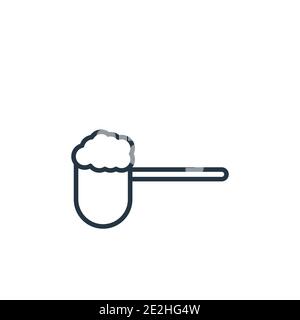 Icona vettore contorno SCOOP. Icona a paletta nera sottile, vettore piatto semplice elemento illustrazione dal concetto di cucina modificabile tratto isolato su bianco Illustrazione Vettoriale