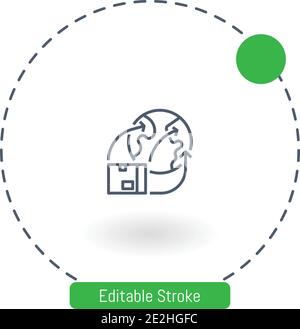 icona del vettore di distribuzione icone del contorno del tratto modificabili per il web e. cellulare Illustrazione Vettoriale