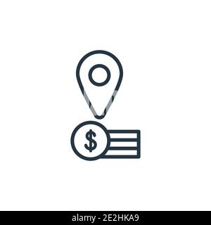 Icona del vettore di contorno del valore di sostituzione. Icona del valore di sostituzione nero a linea sottile, immagine vettoriale semplice dell'elemento dal concetto di assicurazione modificabile Illustrazione Vettoriale