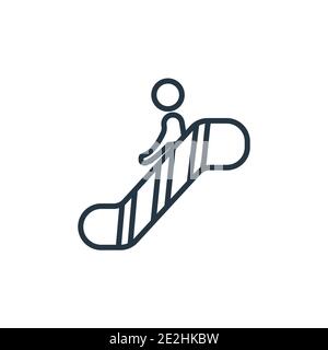 Icona vettore di contorno scala mobile. Icona scala mobile nera a linea sottile, vettore piatto illustrazione di elementi semplici dal concetto di sistemazione modificabile isolato st Illustrazione Vettoriale