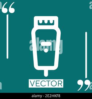Icona vettore rasoio elettrico icona lineare. Linea tratto modificabile Illustrazione Vettoriale