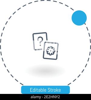 giochi da tavolo di memoria icona vettoriale tratto modificabile icone di contorno per web e dispositivi mobili Illustrazione Vettoriale