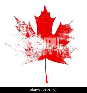 Grunge foglia di acero Illustrazione Vettoriale