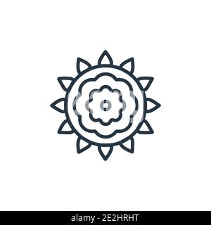 Icona vettore contorno Rangoli. Icona rangoli nero sottile, vettore piatto semplice elemento illustrazione da modificabile india concetto isolato su sfondo bianco Illustrazione Vettoriale