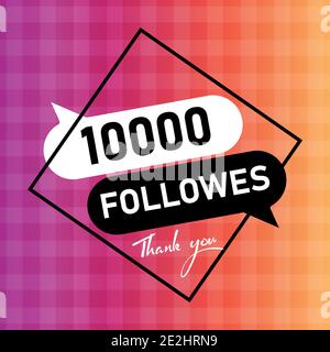 10 mila follower realizzazione di social media online Illustrazione Vettoriale