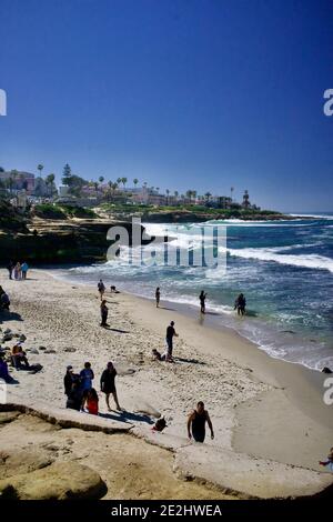 La Jolla, California. San Diego, California, costa all'aperto dell'Oceano Pacifico Foto Stock