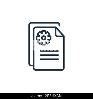 Icona vettoriale per la gestione dei contenuti. Icona di gestione dei contenuti in nero sottile, semplice illustrazione vettoriale piatta di elementi da una coda di marketing modificabile Illustrazione Vettoriale