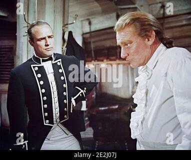 MUTINY SULLA GENEROSA pellicola 1962 MGM con Marlon Brando Come Capitano Fletcher Christian e Trevor Howard come Capitano William Bligh Foto Stock