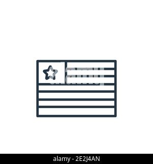 Icona vettore contorno flag quadrato. Icona con flag quadrato nero a linea sottile, immagine vettoriale semplice di elementi semplici da mappe modificabili e concetto di isolamento di flag Illustrazione Vettoriale