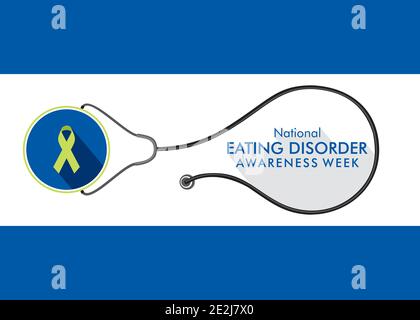 illustrazione vettoriale del disegno di concetto nazionale della settimana di consapevolezza del disturbo alimentare Illustrazione Vettoriale