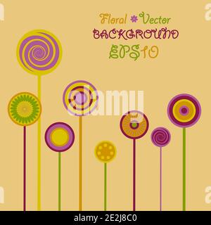 Astratto Flower Glade Illustrazione Vettoriale