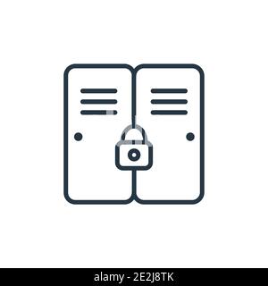 Icona del vettore di contorno del raccoglitore. Icona del locker nero sottile, vettore piatto semplice elemento illustrazione da modificabile gimanddfitness concetto isolato su bianco Illustrazione Vettoriale