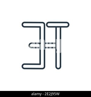 Icona del vettore di contorno della lingua marathi. Icona della lingua marathi nera sottile, vettore piatto semplice elemento illustrazione da modificabile india Concept isola Illustrazione Vettoriale