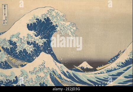 Under the Wave Off Kanagawa (Kanagawa oki nami ura), noto anche come la Grande onda, dalla serie trentasei viste del Monte Fuji (Fugaku sanjurokkei), ca. 1830-32. Foto Stock