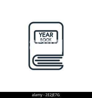 Icona vettore di contorno Annuario. Icona dell'Annuario nera a linea sottile, vettore piatto illustrazione di elementi semplici dal concetto generale modificabile tratto isolato attivo Illustrazione Vettoriale