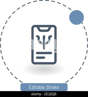 icona vettore psicologo modificabile tratto contorno icone per il web e. cellulare Illustrazione Vettoriale