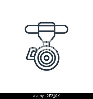 Icona del vettore di contorno del discoiler. Icona di sbobinatore nero a linea sottile, vettore piatto illustrazione di elementi semplici dal concetto di settore modificabile tratto isolato Illustrazione Vettoriale