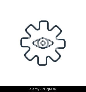 Icona vettore contorno aspetto. Icona di aspetto nero a linea sottile, vettore piatto illustrazione di un elemento semplice da un concetto di isolamento delle risorse umane modificabili Illustrazione Vettoriale