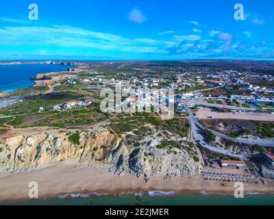 Veduta aerea di Sagres, Algarve, Portogallo Foto Stock