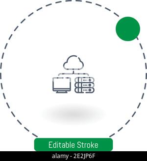 icona vettore cloud icone del contorno del tratto modificabili per il web e. cellulare Illustrazione Vettoriale