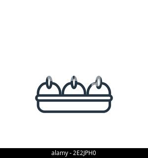 Icona vettore contorno Sandesh. Icona sandesh nera sottile, vettore piatto semplice elemento illustrazione da modificabile india e holi concetto isolato strok Illustrazione Vettoriale