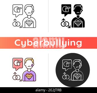 Icona cyberbullismo LGBT Illustrazione Vettoriale