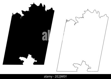 Pittsilvania County, Commonwealth of Virginia (Stati Uniti, Stati Uniti d'America, Stati Uniti, Stati Uniti, Stati Uniti) mappa vettoriale illustrazione, schizzo scrimolo Pittsylv Illustrazione Vettoriale