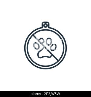Icona vettore contorno animali non presente. Sottile linea nera no PET icona, vettore piatto semplice elemento illustrazione dal concetto di hotel modificabile isolato su sfondo bianco Illustrazione Vettoriale
